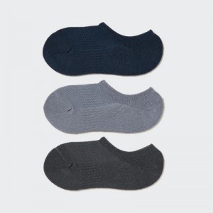 Women Uniqlo Footsies 3 Pack Sports Socks Navy | 2842391