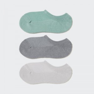 Women Uniqlo Footsies 3 Pack Sports Socks Green | 1763432