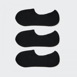 Women Uniqlo Footsies (3 Pairs) Socks Black | 9064266