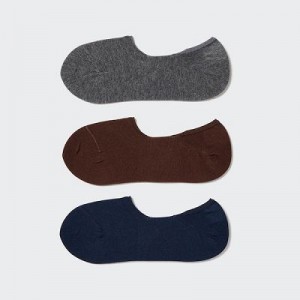 Women Uniqlo Footsies (3 Pairs) Socks Grey | 4635334