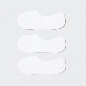 Women Uniqlo Footsies (3 Pairs) Socks White | 8008243