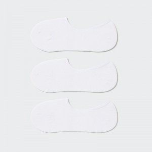 Women Uniqlo Footsies (3 Pairs) Socks White | 1016318