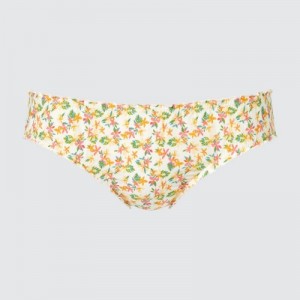 Women Uniqlo Frilled Mid-Rise Briefs Yellow | 7871712