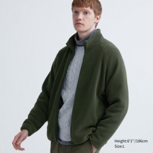 Women Uniqlo Full-Zip Fleece Olive | 9288269