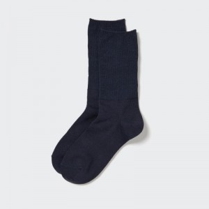 Women Uniqlo HEATTECH 2-Way Socks Navy | 1867297