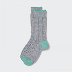 Women Uniqlo HEATTECH Cable Socks Grey | 1669470