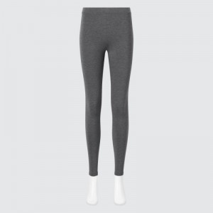 Women Uniqlo HEATTECH Cotton Extra Warm Leggings Grey | 8803194
