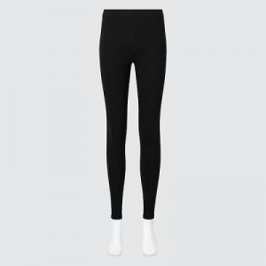 Women Uniqlo HEATTECH Cotton Leggings Black | 351255