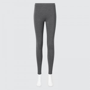 Women Uniqlo HEATTECH Cotton Leggings Grey | 2652883