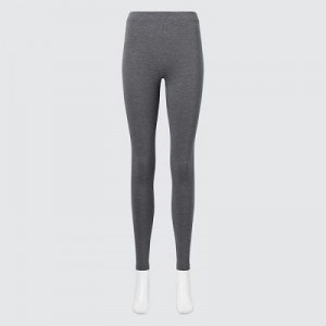 Women Uniqlo HEATTECH Cotton Leggings Grey | 7037686