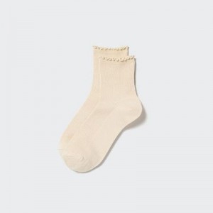 Women Uniqlo HEATTECH Crew Mellow Socks Beige | 9144072
