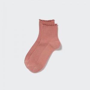 Women Uniqlo HEATTECH Crew Mellow Socks Pink | 1063495