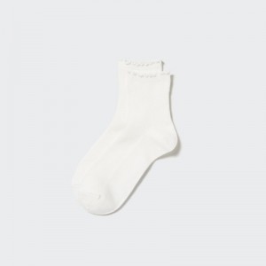 Women Uniqlo HEATTECH Crew Mellow Socks White | 1687474