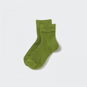 Women Uniqlo HEATTECH Crew Relax Socks Green | 7757981