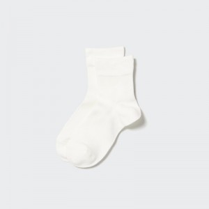 Women Uniqlo HEATTECH Crew Relax Socks White | 5452569