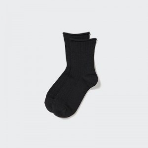 Women Uniqlo HEATTECH Crew Socks Black | 9219829