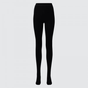 Women Uniqlo HEATTECH Extra Warm Pile-Lined Tight Black | 438181