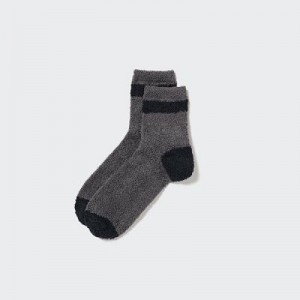 Women Uniqlo HEATTECH Fluffy-Lined Half Socks Grey | 4418446