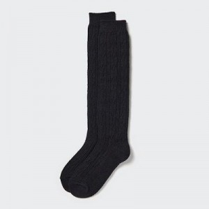 Women Uniqlo HEATTECH Knee High Socks Black | 675979