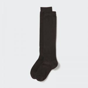 Women Uniqlo HEATTECH Knee High Socks Brown | 3871355
