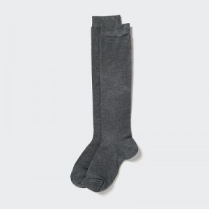 Women Uniqlo HEATTECH Knee High Socks Grey | 1077014