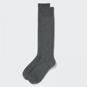Women Uniqlo HEATTECH Knee High Socks Grey | 2951507