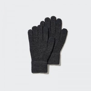 Women Uniqlo HEATTECH Knitted Gloves Black | 6730905