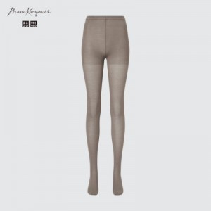Women Uniqlo HEATTECH Knitted Sheer Tight Grey | 8473932