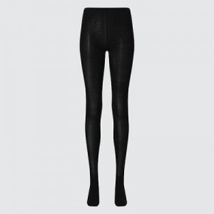 Women Uniqlo HEATTECH Knitted Tight Black | 1034623