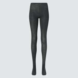 Women Uniqlo HEATTECH Knitted Tight Grey | 9352827