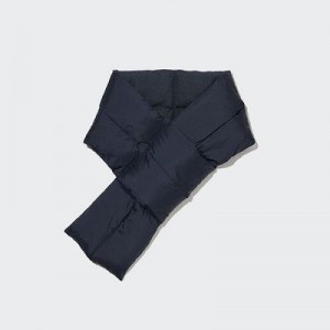 Women Uniqlo HEATTECH Lined Padded Scarves Navy | 3584865