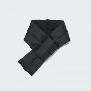 Women Uniqlo HEATTECH Lined Padded Scarves Black | 3639136
