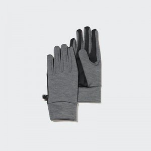 Women Uniqlo HEATTECH Lined Stretch Gloves Grey | 912525