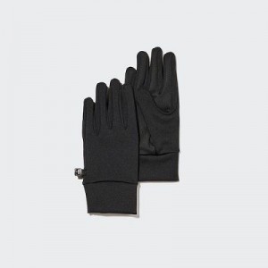 Women Uniqlo HEATTECH Lined Stretch Gloves Black | 8067188