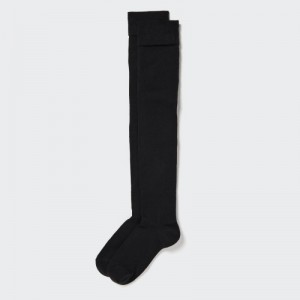 Women Uniqlo HEATTECH Over-The-Knee Socks Black | 8195895