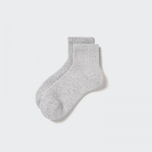 Women Uniqlo HEATTECH Pile Half Socks Grey | 8881336