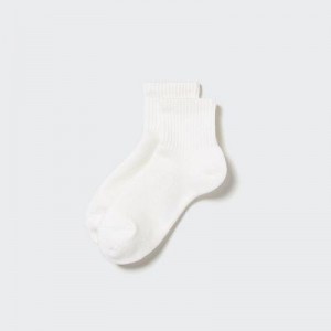 Women Uniqlo HEATTECH Pile Half Socks White | 9683870