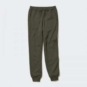 Women Uniqlo HEATTECH Pile Lined Sweat Pants Green | 3034629
