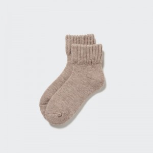 Women Uniqlo HEATTECH Pile Socks Beige | 3014800