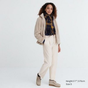 Women Uniqlo HEATTECH Pleated Tapered Pants White | 2282751