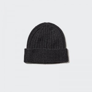 Women Uniqlo HEATTECH Ribbed Beanie Black | 5126034