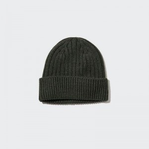 Women Uniqlo HEATTECH Ribbed Beanie Olive | 1805629