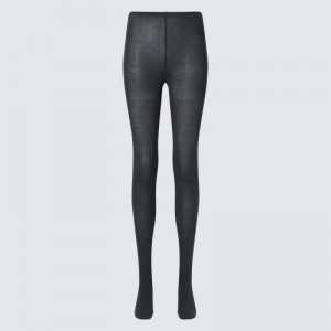 Women Uniqlo HEATTECH Ribbed Knitted Tight Grey | 5636287