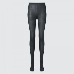 Women Uniqlo HEATTECH Ribbed Knitted Tight Grey | 6468293