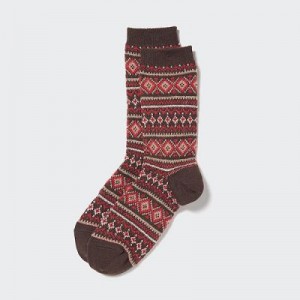 Women Uniqlo HEATTECH Socks Brown | 5780872