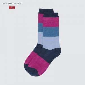 Women Uniqlo HEATTECH Socks Navy | 1076344