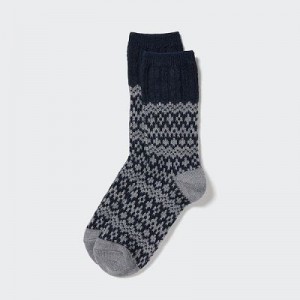 Women Uniqlo HEATTECH Socks Navy | 2409473