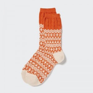 Women Uniqlo HEATTECH Socks Orange | 7101727