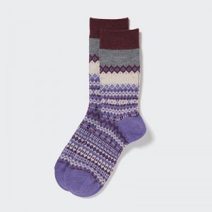 Women Uniqlo HEATTECH Socks Purple | 9157674