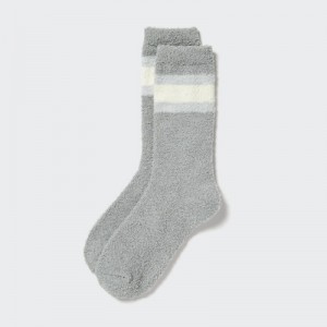Women Uniqlo HEATTECH Soft Fluffy Socks Grey | 9478417